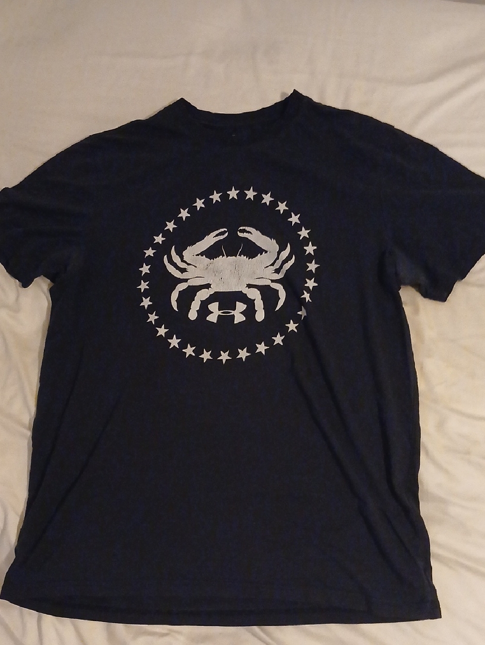 Under Armour Navy Short Sleeve Tee with White Crab Emblem